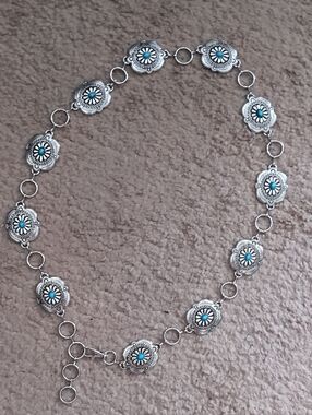 Western Style  Waist Chain with Turquoise Accents